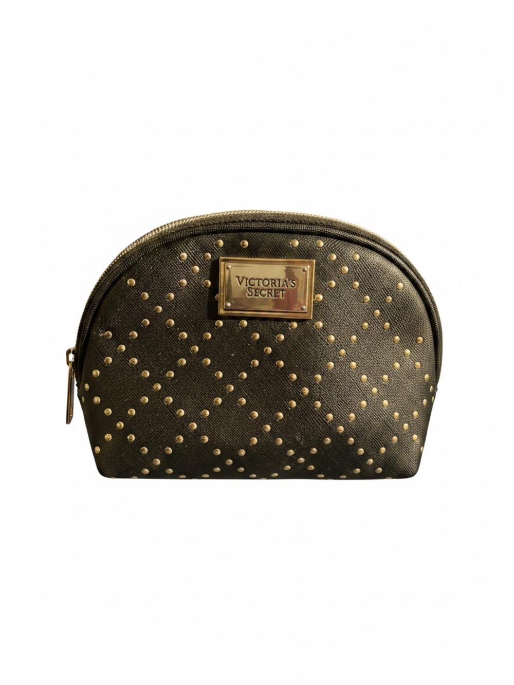 Victoria's Secret Black Cosmetic Pouch with Gold Stud Accents